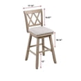 thumbnail image 5 of Trent Home Wood Bar Stool Chair in Beige With Rotating Square Seat & Footrest, 5 of 5