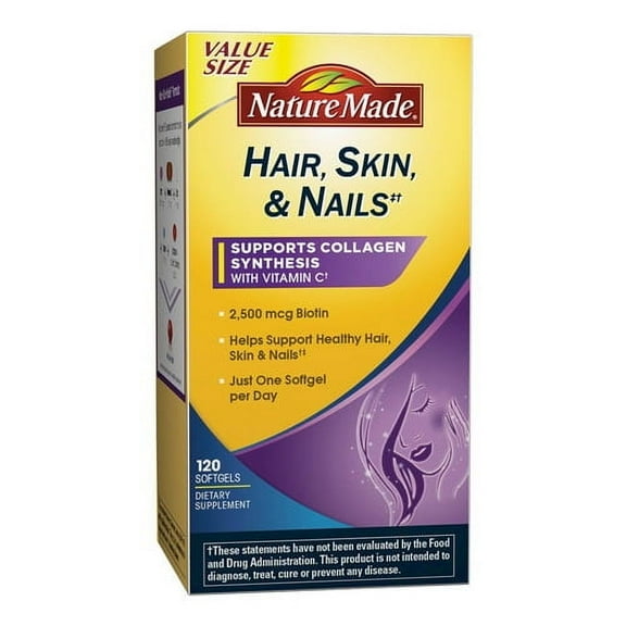 Nature Made Hair, Skin and Nails with Vitamin C Softgels, 120 Ea, 6 Pack