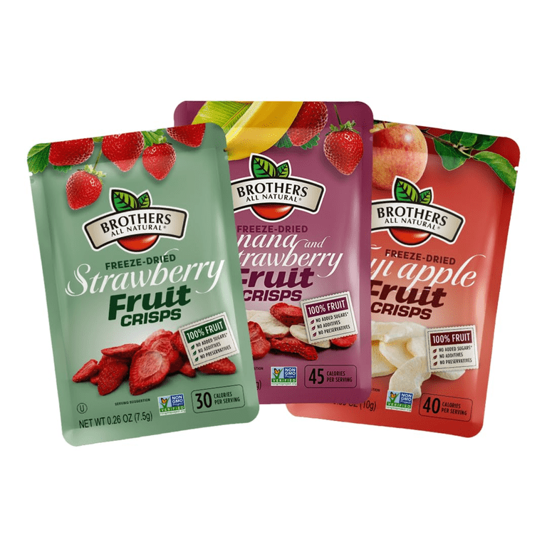 Brothers All Natural Freeze Dried Fruit Crisps, Variety Pack, 12