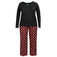 thumbnail image 3 of Fruit of the Loom Women's Beyond Soft Long Sleeve Waffle Top and Flannel Bottom Pajama Set, Sizes S-4X, 3 of 9