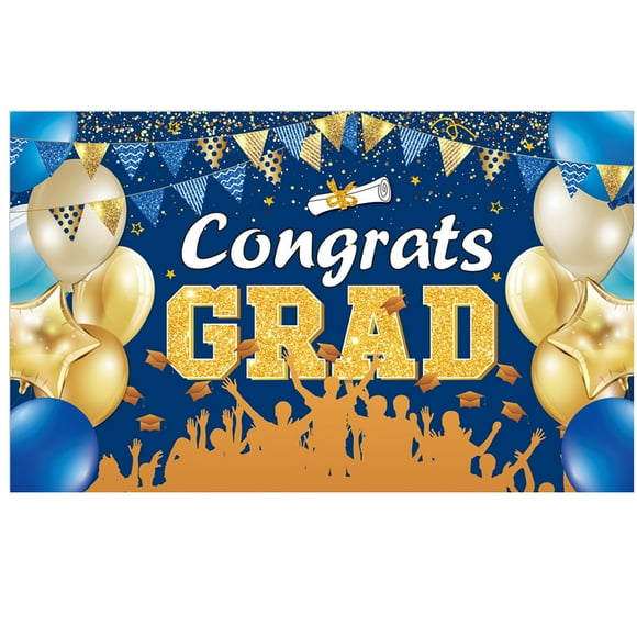Dainzusyful Classroom Decor Tools Extralarge Congrats Grad Banner 180X110 Cm | Graduation Party Decorations 2023 Black And Gold | Graduation Banner 2023 | Graduation Clof 2023 | Red 2023 Graduatio