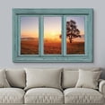 thumbnail image 3 of wall26 Canvas Print Wall Art Window View of Sunrise Over Misty Field Nature Wilderness Photography Realism Rustic Landscape Colorful Vibrant for Living Room, Bedroom, Office - 12"x18", 3 of 5