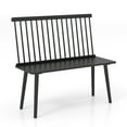 thumbnail image 3 of Costway Windsor Bench Rubber Wood Spindle Backrest Dining Bench with Anti-Slip Foot Pads, Black, 3 of 3