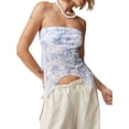 thumbnail image 1 of Biekopu Women's Summer Fitted Tube Tops,Sleeveless Off Shoulder Floral Print Bandeau Going Out Tops, 1 of 6