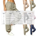 thumbnail image 5 of CaComMARK PI Parachute Pants for Women Baggy Elastic Waisted Lightweight Cargo Pants Adjustable Cuffs Hiking Joggers with Pockets Khaki, 5 of 5