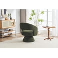 thumbnail image 4 of Swivel Accent Chair Armchair, Mid Century 360 Degree Swivel Barrel Accent Sofa Chairs, Upholstered Round Armchairs Fabric Chair for Living Room, Bedroom, Office, Waiting Rooms, Green 2, 4 of 9
