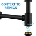 thumbnail image 3 of Adjustable Bathroom Basin Sink Waste Drain Kit, Wall Drainage, Matte Black, 3 of 7