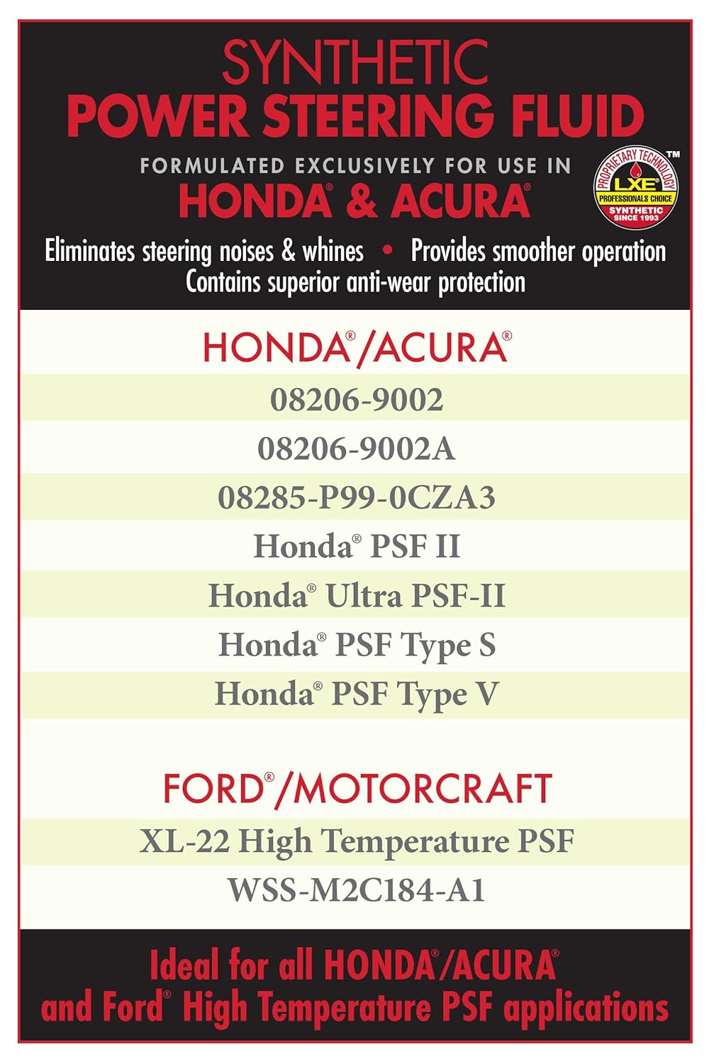 Lubegard 24242 Complete Synthetic Power Steering Fluid for Honda/Acura, 32 fl. oz