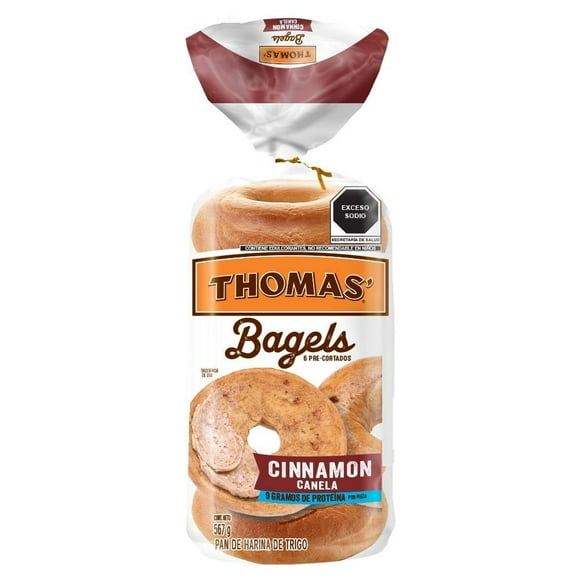 Pan de Harina de Trigo Thomas Bagels cinnamon 567 g