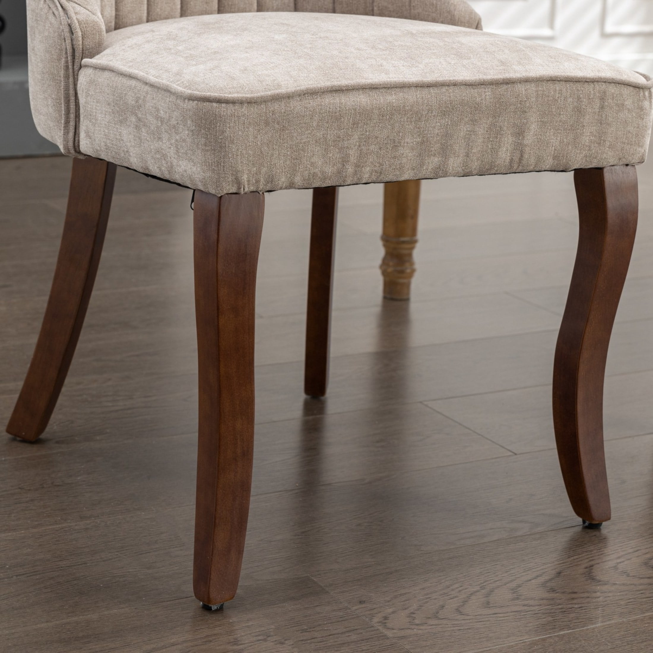 Noble House Vale Modern Upholstered Velvet Dining Chairs, Solid Wood Legs, Black, Set of 2