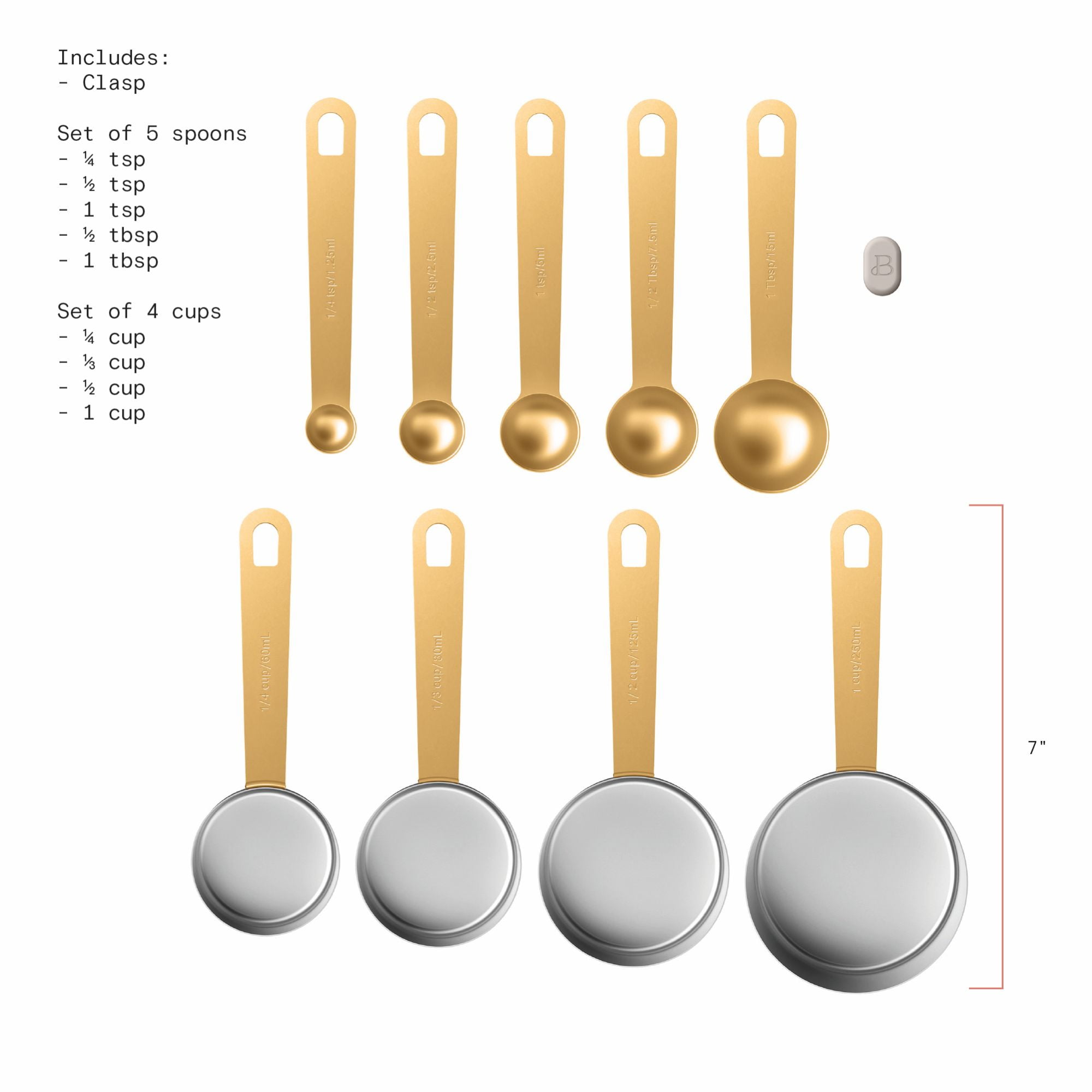 Beautiful 9-Piece Measuring Kitchen Utensil Set by Drew Barrymore