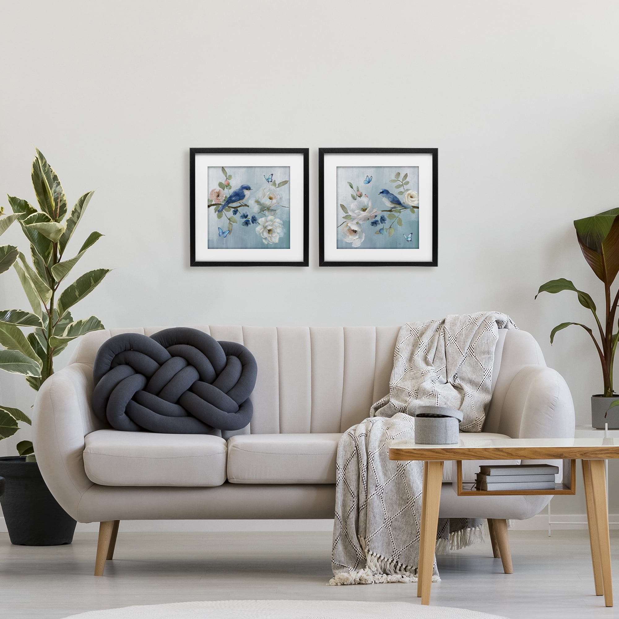 Stupell Industries Nature's Tranquility Florals 2 Piece Black Framed Print Under Glass Set, design by Nan