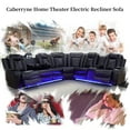 thumbnail image 7 of Recliner Sofa Sectional Couches with LED Light for Living Room,Leather Reclining Corner Sectional Sofa with 3 Recliner Seats,Cup Holder,Storage Console for House/Home Theater, Black, 7 of 7