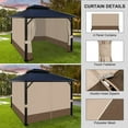 thumbnail image 5 of Aoodor 10' x 10' Gazebo Curtain Set Protecting Privacy Side Walls 4 Panels, Curtain Only - Sand Yellow and Brown, 5 of 10