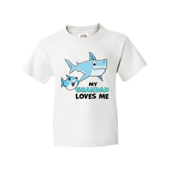 Inktastic My Grandad Loves Me with Cute Sharks Youth T-Shirt