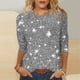 thumbnail image 1 of Tejiojio Women's Sequin Top Round Neck 3/4 Sleeves Sparkly Casual Party Blouse S-2XL, 1 of 5