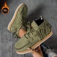 thumbnail image 4 of Fringe Ankle Boots for Women Suede Lace up Platform Winter Short Booties Casual Round Toe High Top Walking Shoes, 4 of 6