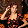 thumbnail image 3 of Textilo Halloween Headbands for Women Wide Head Bands Non Slip Pumpkin Knotted Headband Elastic Spider Web Hair Bands Scarf Turban Head Wraps Workout Hair Accessories, 3 of 3