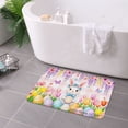 thumbnail image 3 of FJPT Non Slip Flannel Polyester Floor Mat Easter Bunny Flowers And Eggs Design For Bathroom Kitchen Bedroom Decor 31.5x19.7 inch, 3 of 5