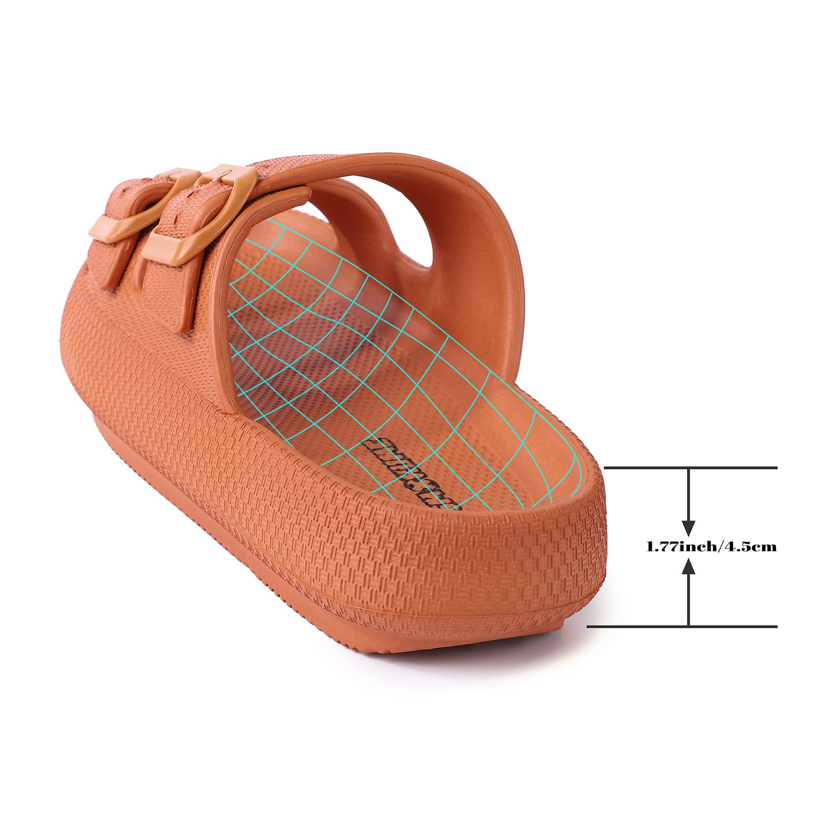 Oyang Men's Cloud Slides Double Buckle Adjustable Summer Beach Pool Pillow  Slippers Thick Sole Cushion EVA Sandals 