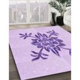 thumbnail image 3 of Ahgly Company Machine Washable Indoor Round Transitional Purple Area Rugs, 3' Round, 3 of 7