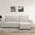 thumbnail image 3 of Miekor Furniture Modular Corduroy Upholstered 3 Seater Sofa Bed with Storage for Home Apartment Office Living Room, Free Combination, L Shaped , Beige B5A6516, 3 of 9