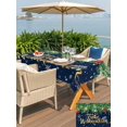 thumbnail image 4 of Outdoor Tablecloth with Umbrella Hole and Zipper, Navy Blue Christmas Rectangle Table Cloth 54x80 Inch Waterproof Tablecloth, Xmas Balls Snowflake Winter Picnic Table Cover for Patio Camping, 4 of 7