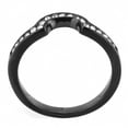 thumbnail image 2 of Black Womens Ring Anillo Para Mujer Stainless Steel Ring with Top Grade Crystal in Clear, 2 of 4