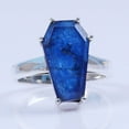 thumbnail image 4 of Blue Sapphire Gemstone Coffin Ring, Solid 925 Sterling Silver Unisex Jewelry, Statement Promise Victorian Friendship Exclusive Metaphysical Ring, September Birthstone Gifts (sapphire, Size 7), 4 of 5