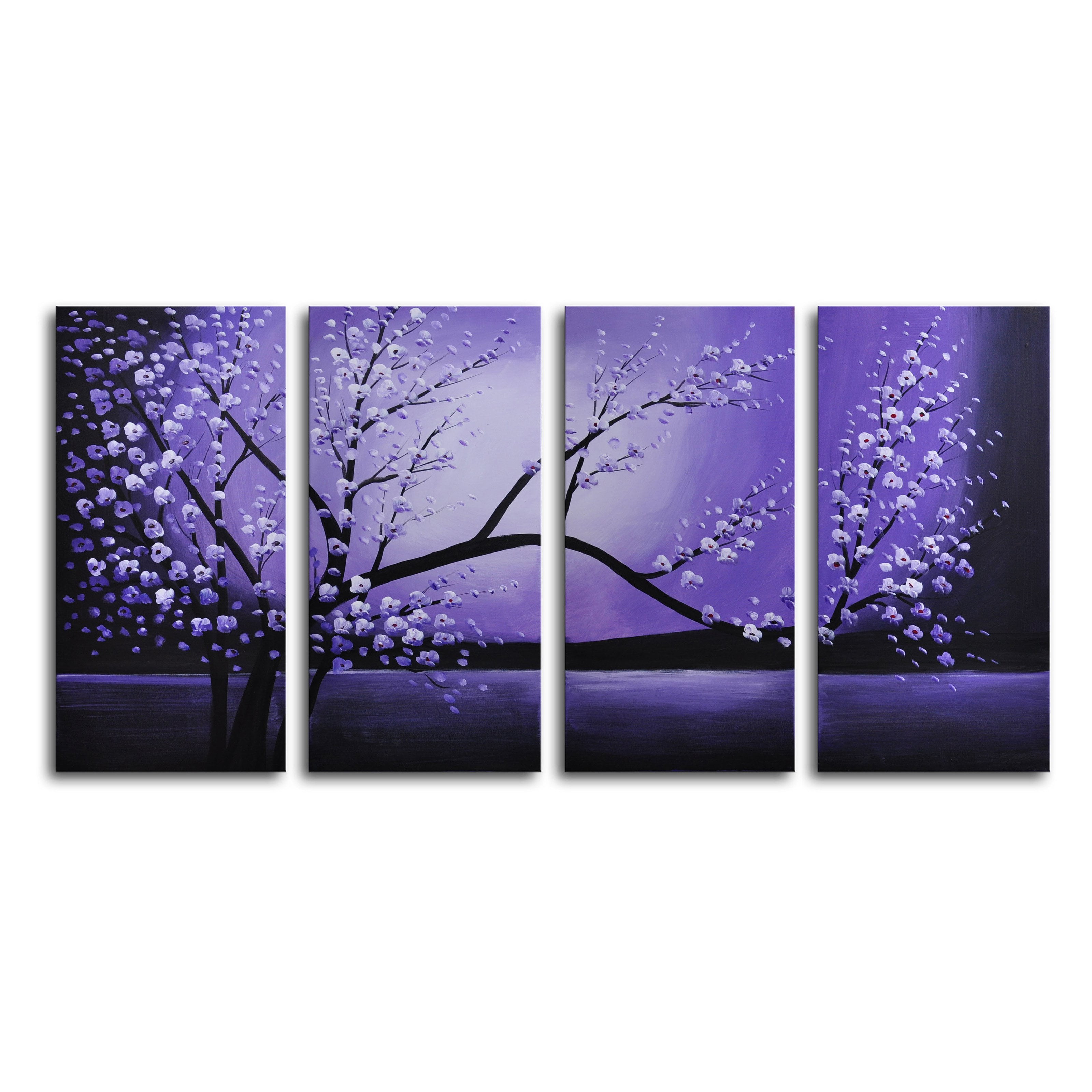 Winter Solstice 4-Piece Canvas Wall Artwork 48W x 24H in. by OMAX