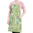 thumbnail image 5 of Green Ethnic Paisley Pattern Apron-Garden Aprons for Women with Pockets-Cotton Linen Waterproof Kitchen Cooking Gardening Aprons Adjustable for Kitchen,Cooking,BBQ and Salon 33x27 Inch, 5 of 7
