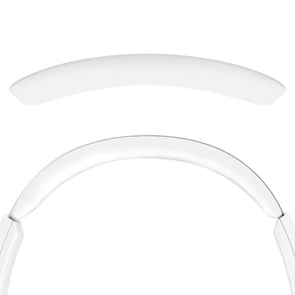 Geekria Protein Leather Headband Pad Compatible with AKG K845BT, K845, K545 Headphones Replacement Band, Headset Head Top Cushion Cover Repair Part (White)