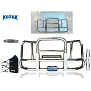 Kozak Freightliner Cascadia 2020 Front Grille Deer Moose Brush Guard Large Square with 22 inch LED, 2X Wipers and License Plate Holder Included