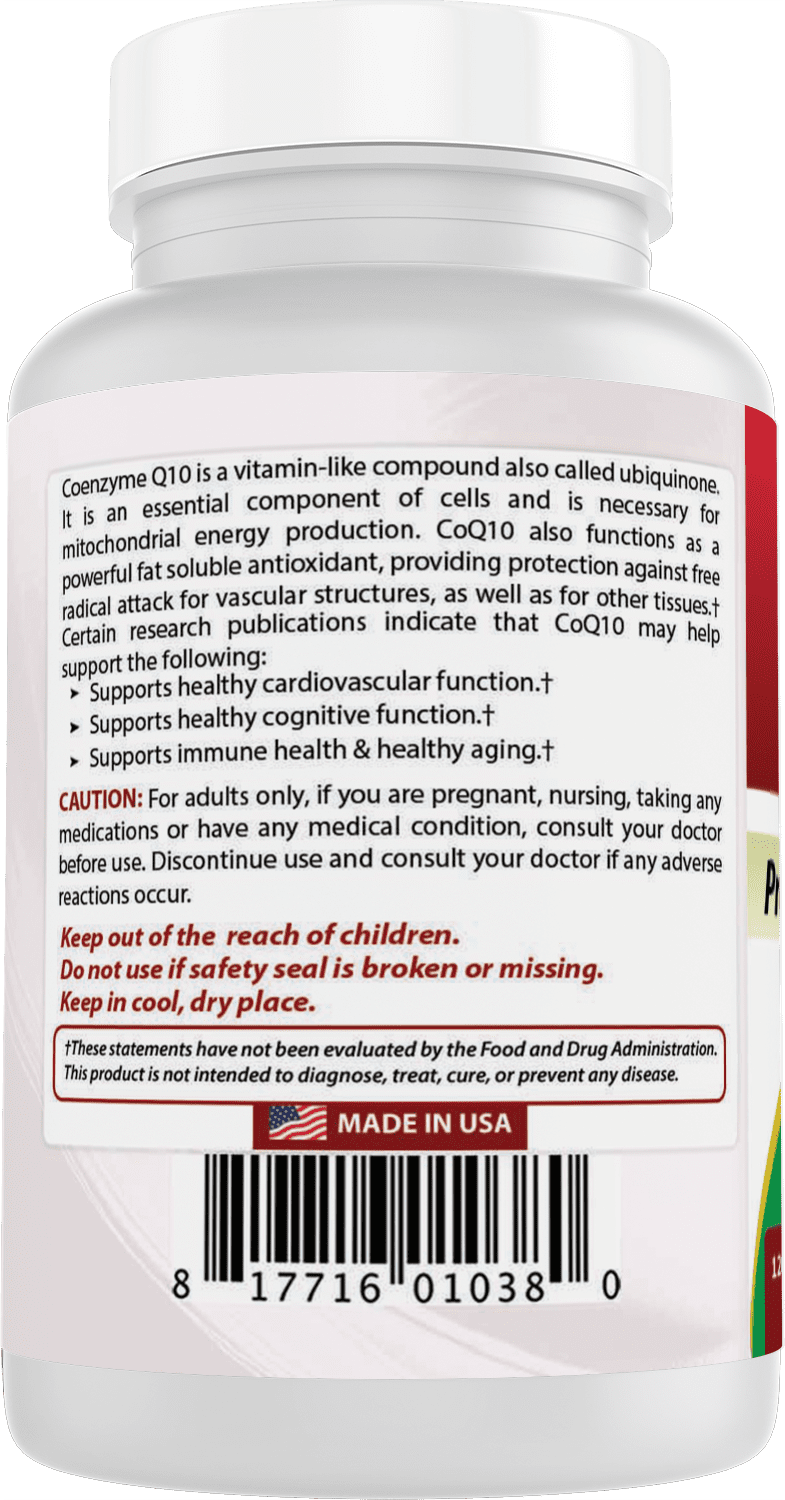 (2 pack) Best Naturals CoQ10 200 mg Promotes Cardiovascular Health Heart Health - 120 Capsules