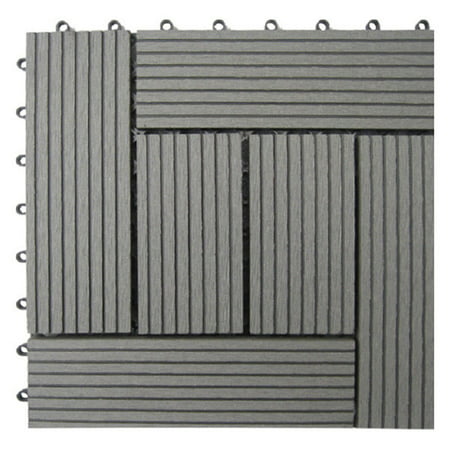 Naturesort N4-OTM6G 6-Slat Bamboo Composite Deck Tiles,