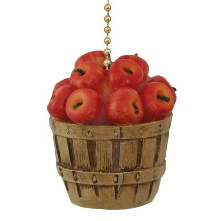Red Ceiling Fan Pull - Bushel Basket Full of Red Apples Ceiling Fan Pull or Light Pull Chain