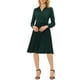 thumbnail image 1 of INSPIRE CHIC Vestido de Camisa de Chifón con Cuello en V, Manga Larga, dobladillo plisado y cinturón, S Verde Oscuro, 1 of 6
