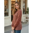 thumbnail image 4 of OALUXE Long Sleeve Shirts for Women Casual Tunic Tops Loose Fit Dressy Crewneck Lightweight Pullover Sweaters, 4 of 7