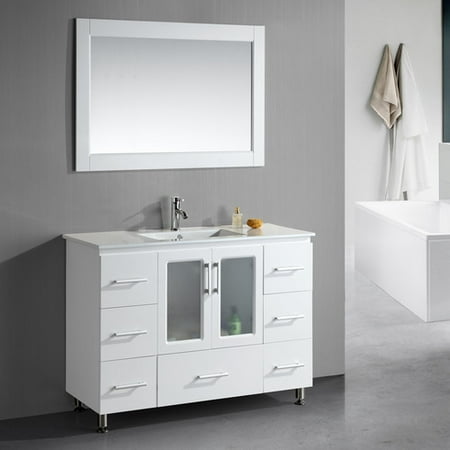 Dcor Design Pratt 48 Single Modern Bathroom Vanity Set With Mirror Dcor Design Pratt 48 Single Modern Bathroom Vanity Set With Mirror
