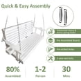 thumbnail image 5 of Fortune Candy 3 Person Outdoor Wood Hanging Swing, Heavy Duty 880 lbs Wood Porch Swing, White-5ft, 5 of 8