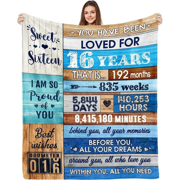 16th Birthday Gifts for Girls Boys Sweet 16 Gifts for Girls Blanket 16 Birthday Gift Ideas Blanket Gifts for 16 Year Old Girl 16th Bday Decor Birthday Decorations Blankets for Girls Boy
