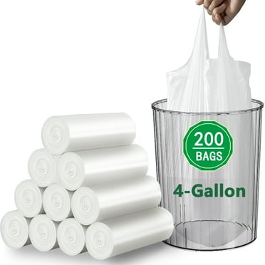 4 Gallon Trash Bags 200 Count, Small Garbage Bag 4-6 Gallon for Office, Bedroom, Bathroom