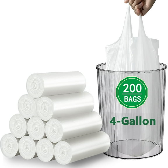 4 Gallon Trash Bags 200 Count, Small Garbage Bag 4-6 Gallon for Office, Bedroom, Bathroom