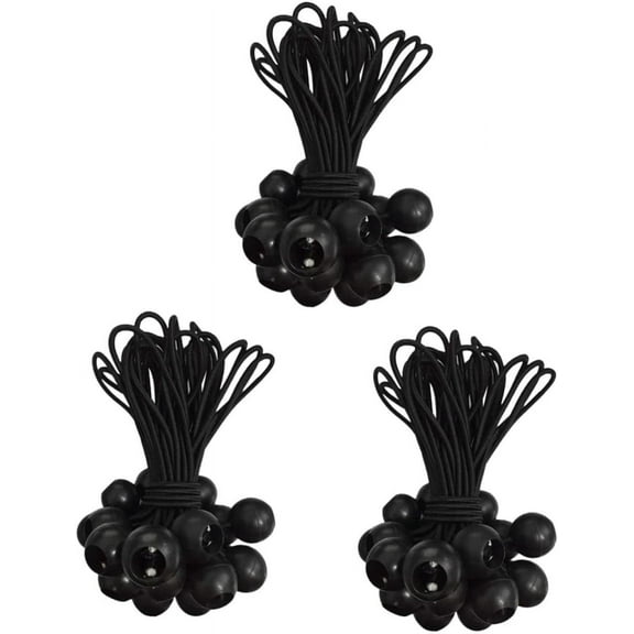 Trampoline Tent with Black Out Design, 36 Pcs. Elastic Rope, Reusable Bungee Cords, Plastic Tarp Canopy, Tie Down Ball Bungee