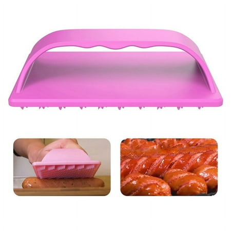 

2PCS Hot Dog Slicing Hot Cutter Tool Sausage Plastic Slicers for BBQ Outdoor Camping Grill Kitchen Pink