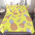 thumbnail image 1 of HAHDAXIA Pineapple Fruit Pattern Bedding Solid Comforter Set for All Seasons,3 Pieces(1 Comforter+2 Pillowcases),Soft Microfiber Bedding Set Queen(90"x90"), 1 of 7