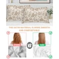 thumbnail image 3 of Khaki Fruit Pillow Cases King Size Set of 2, Smooth Satin Pillowcase for Hair and Skin, Country Retro Floral Botanical Plant Decorative Cooling Bed Pillow Covers with Zipper, 20x36 Inches, 3 of 5