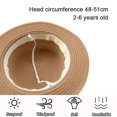 thumbnail image 2 of Circunferencia de la cabeza 48-51 cm Sombrero de copa para niños Sombrero de paja de encaje con tapa plana Sombrero de paja Sombrero para el sol para niños Verano, 2 of 5