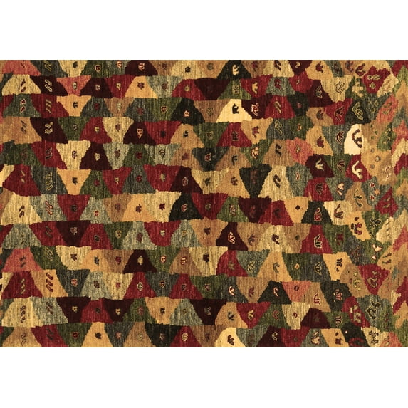 Ahgly Company Indoor Rectangle Abstract Brown Contemporary Area Rugs, 6' x 9'