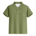 thumbnail image 2 of Fozruso Kids Boys and Girls School Uniform Shirt, Short Sleeve Summer Casual Button Front Collared Shirt with Pockets, 2 of 6